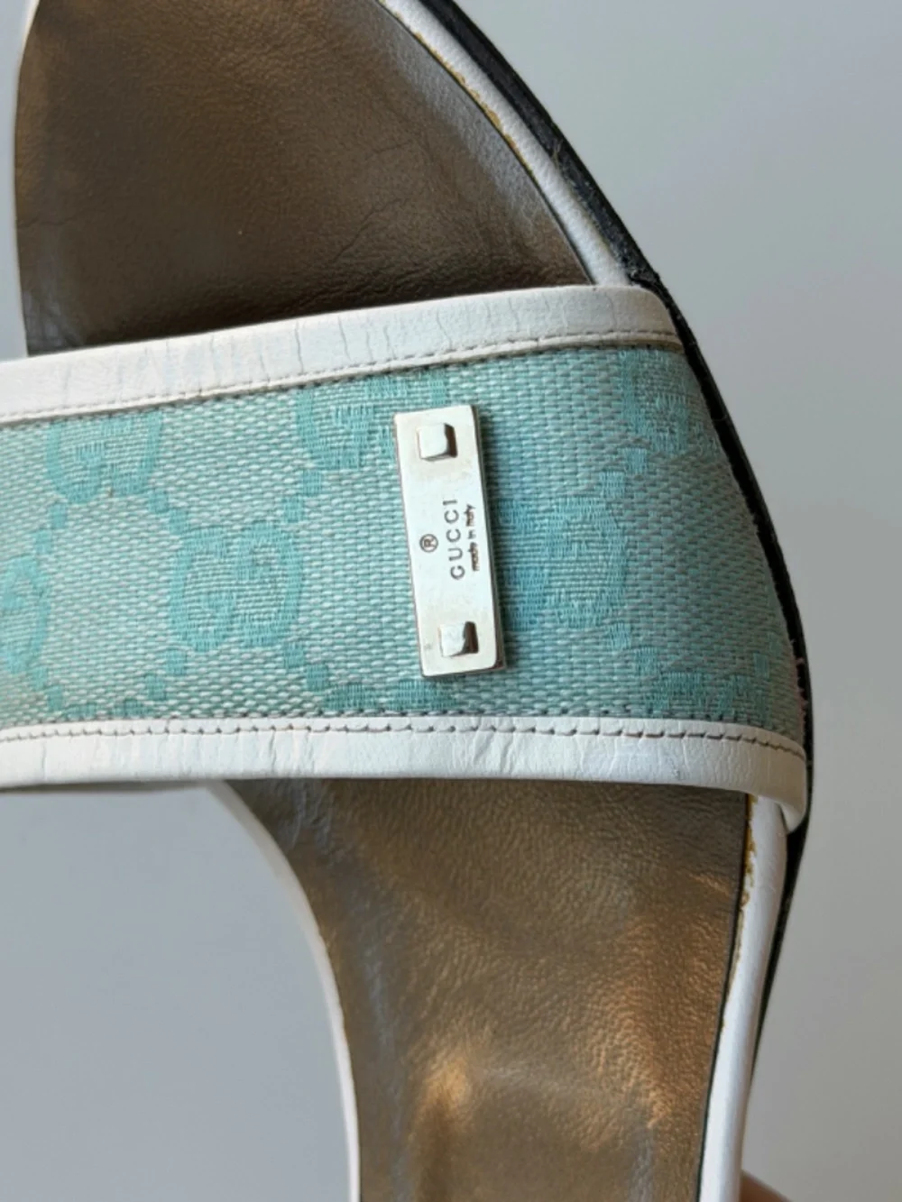 Vintage Gucci by Tom Ford GG monogram kitten heel slide mules, IT 38